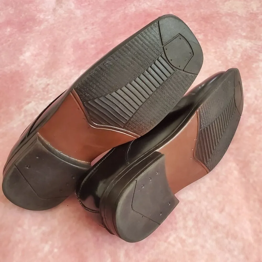 🔥Deer Stags Black Wings Slip-on Dress Shoes Youth Size 4.5